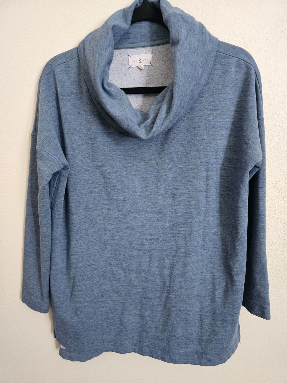 Lou & Grey Blue Cowl Neck Pullover